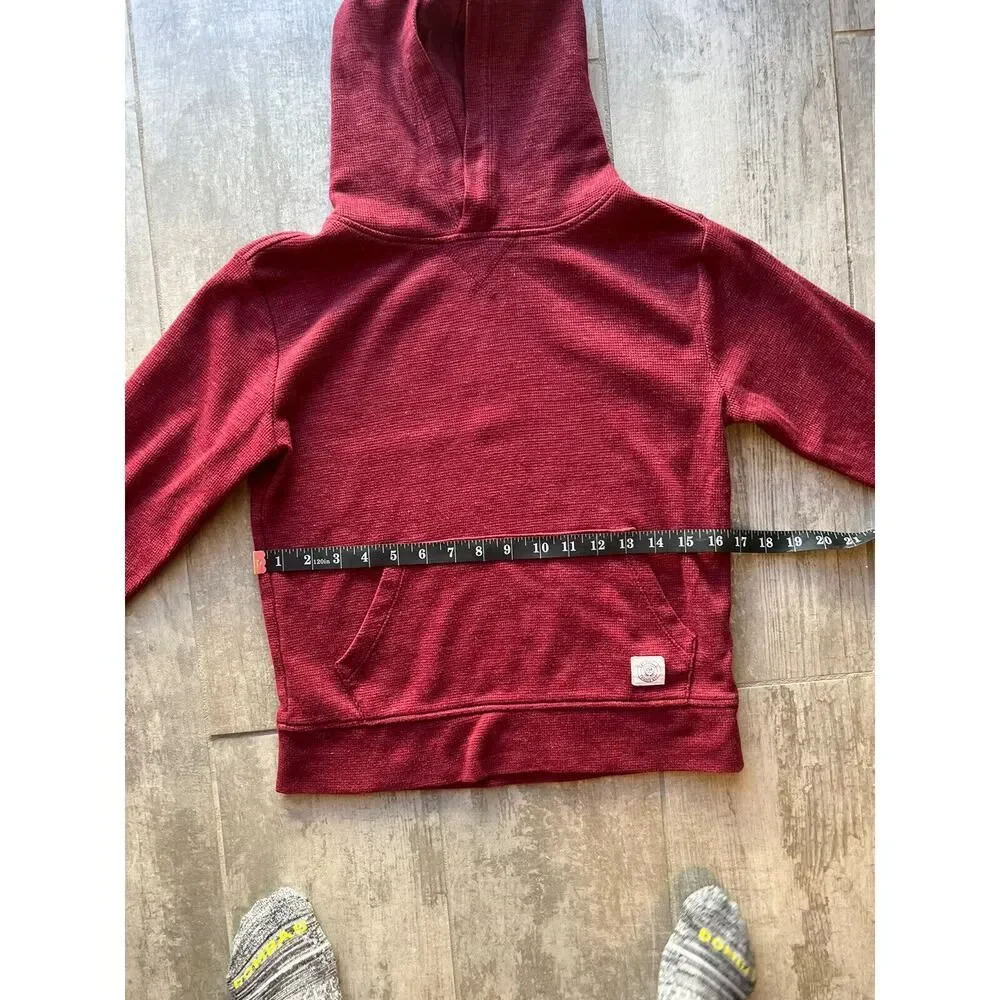 GAP KIDS Boys Youth Maroon Waffle Knit Textured Hoodie Pullover Sweatshirt M 8-9